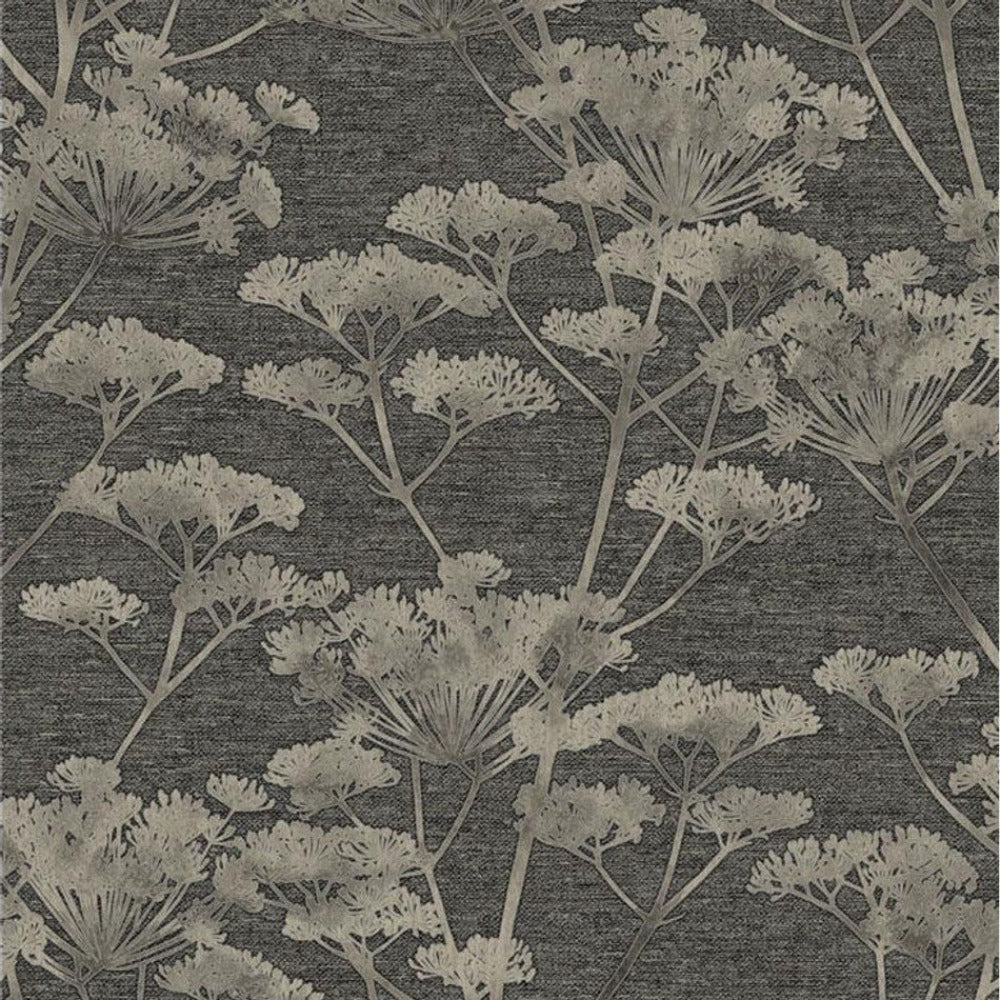 Serene Seed Head Black & Gold Wallpaper | Boutique Collection | 119967
