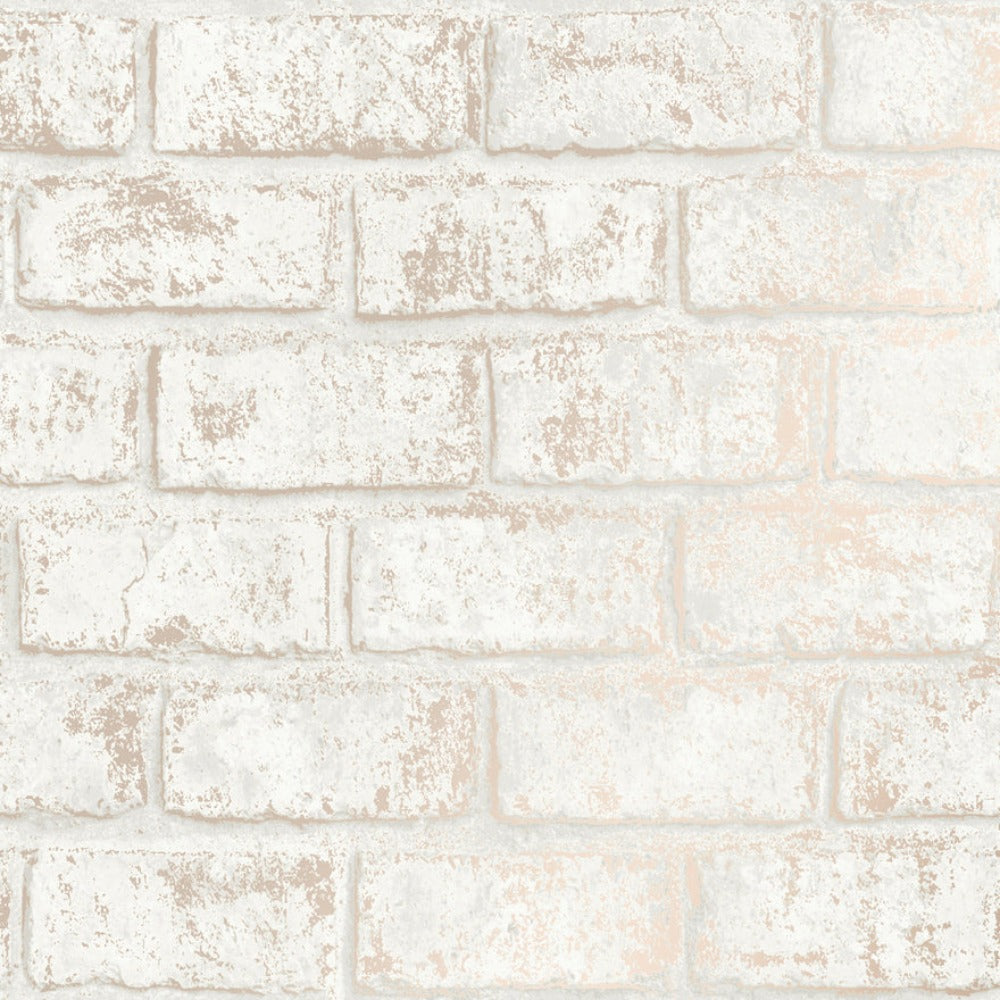 Glistening Brick Cream Gold Wallpaper | Holden Wallcoverings | 12952