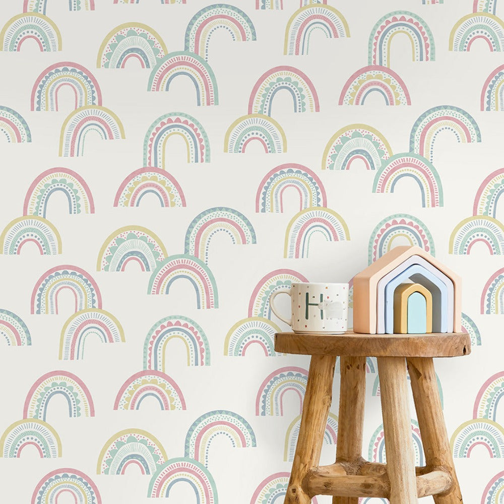 Boho Rainbow Pink/Duck Egg Wallpaper | Holden Wallcoverings | 13281