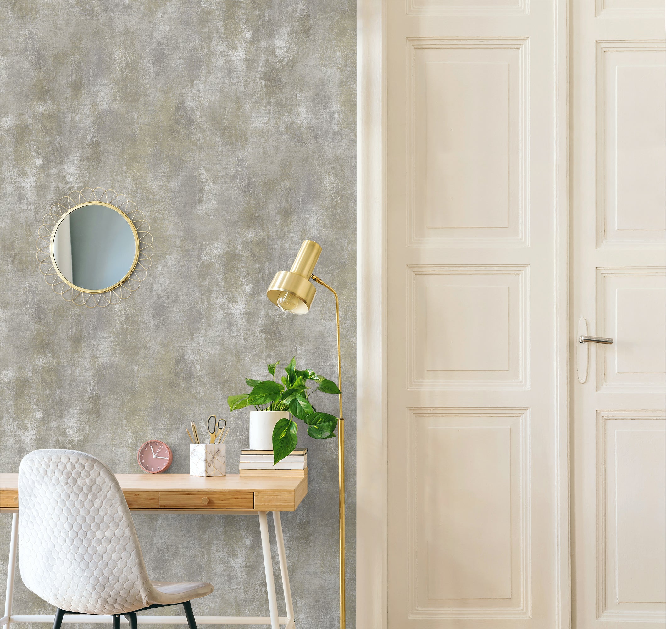 Textured Plain Grey Wallpaper | Grandeco Wallcoverings | A67901