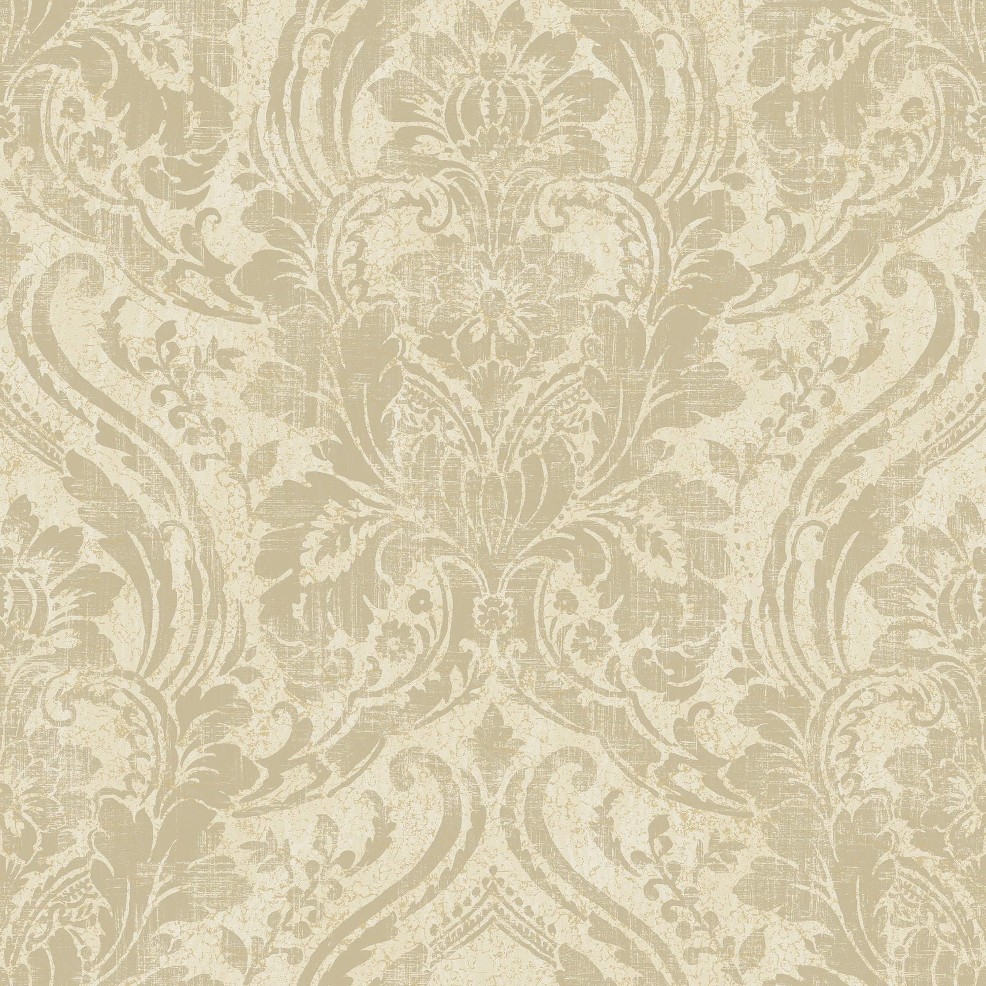 Textured Damask Cream and Gold Wallpaper | Grandeco | A68703