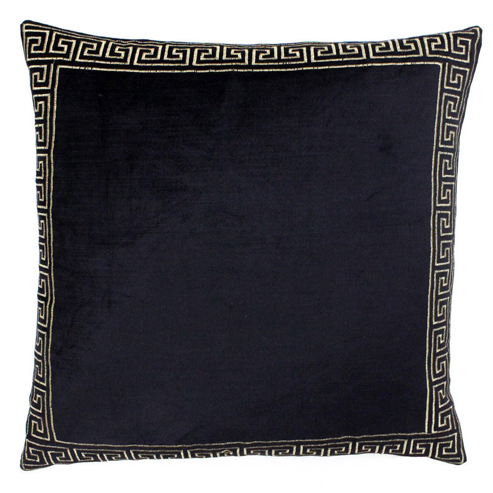 Apollo Embroidered Cushion Black/Gold | Feather Filled | Riva Home