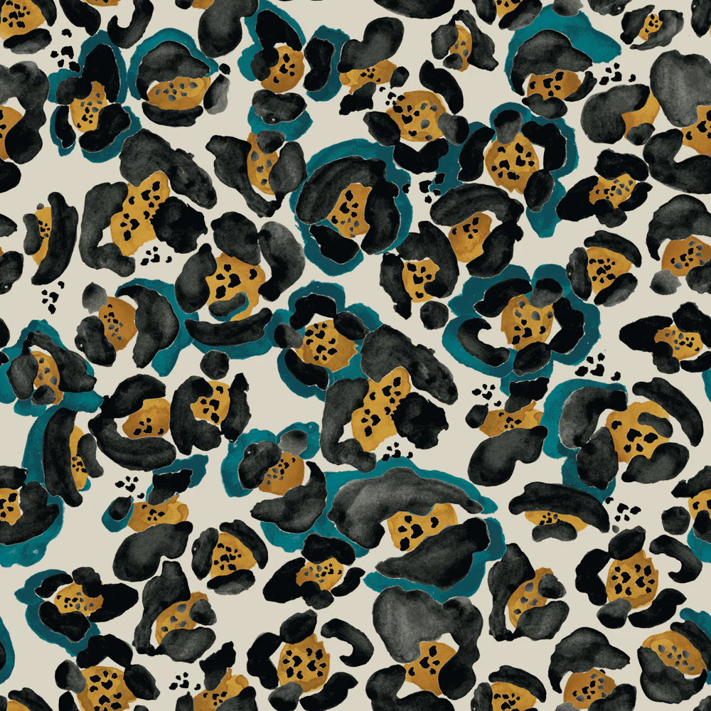 Ayanna Leopard Print Duvet Cover Set Teal | Riva Home