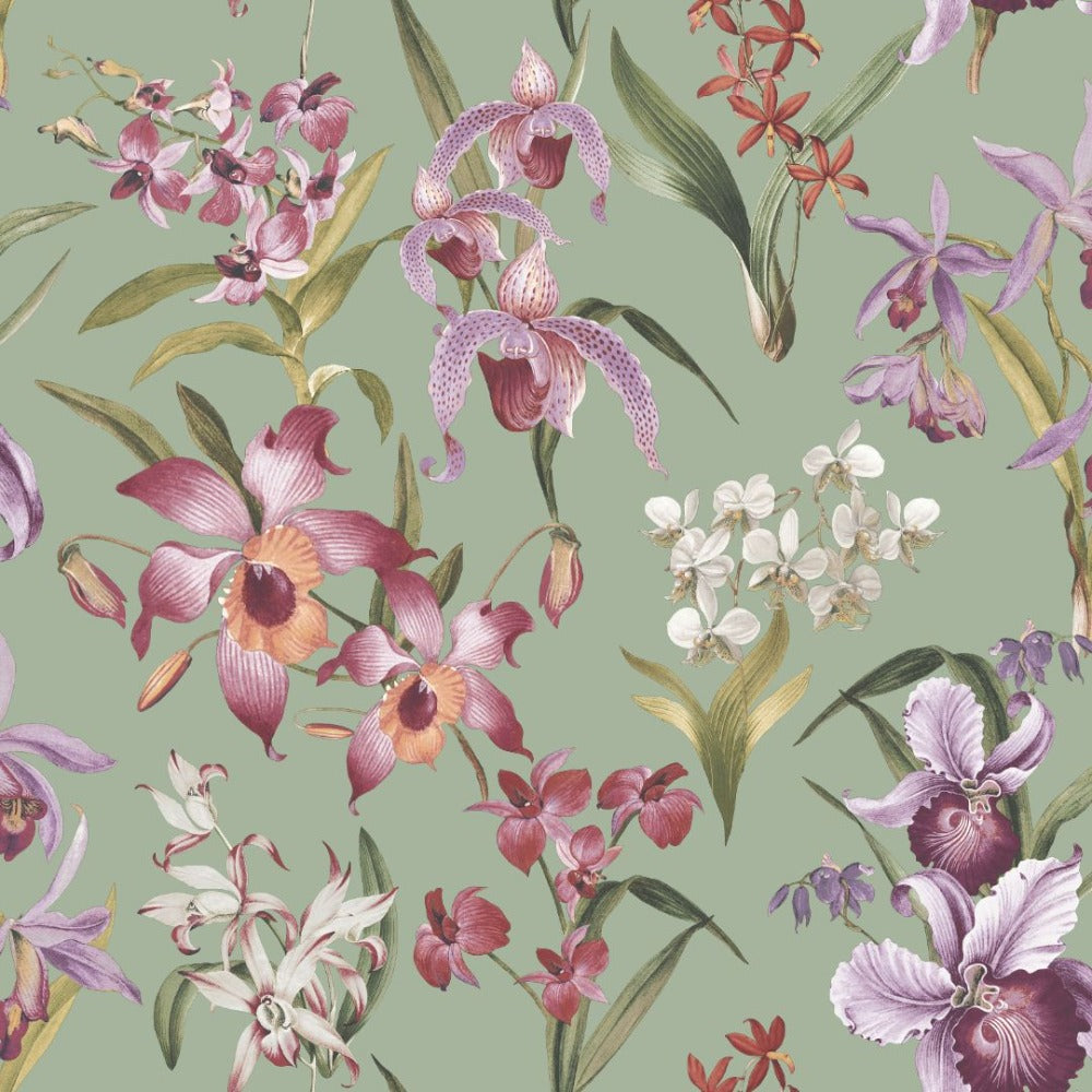 Green Cream Trailing Floral Michalsky Living 37988-1 Wallpaper