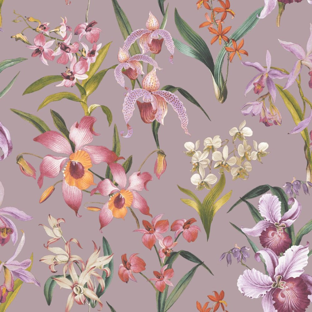Maya Floral Lilac Wallpaper | Rasch Wallcoverings | 283661