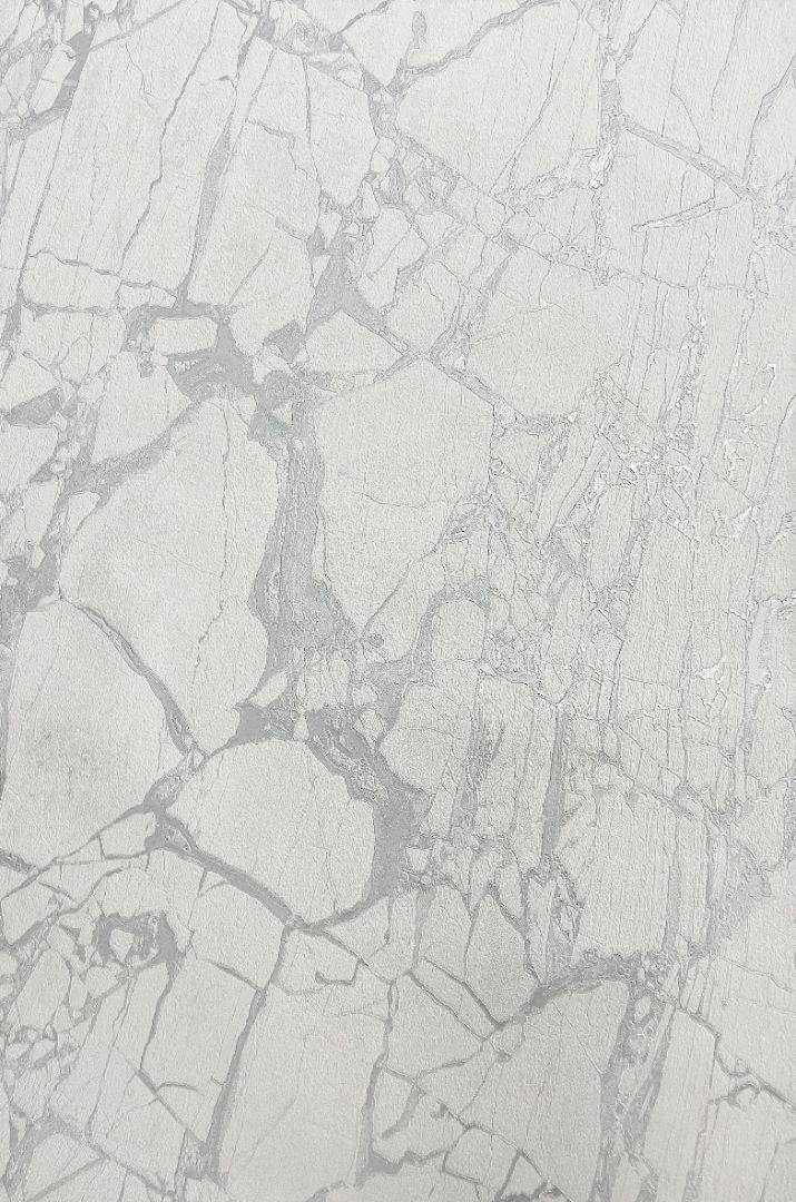 Enzo White and Silver Marble Wallpaper | Rasch | 538144