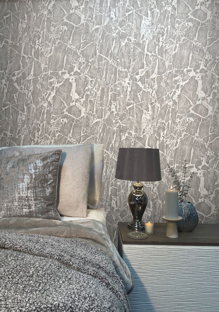 Enzo Grey Marble Wallpaper | Rasch | 538151