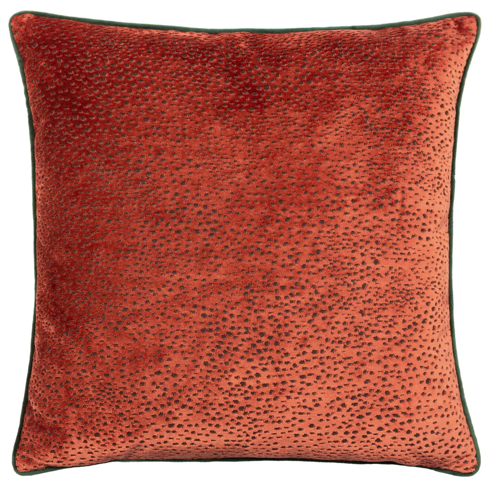 Estelle Spotted Cushion Paprika/Teal | Riva Home
