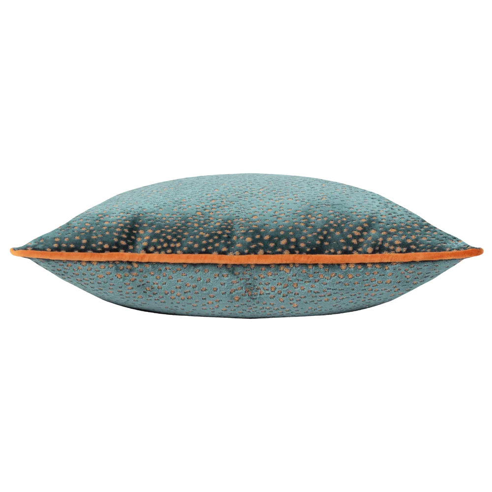 Estelle Spotted Cushion Teal/Rust | Riva Home