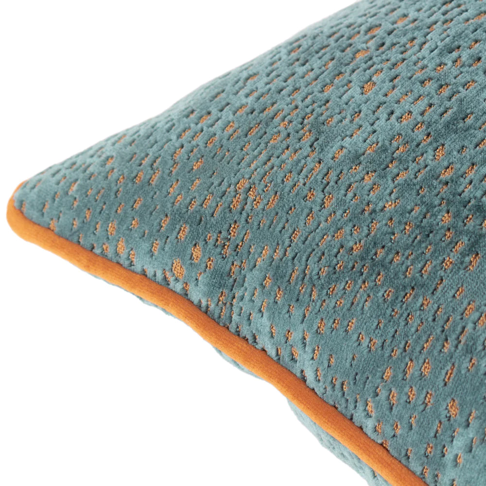 Estelle Spotted Cushion Teal/Rust | Riva Home