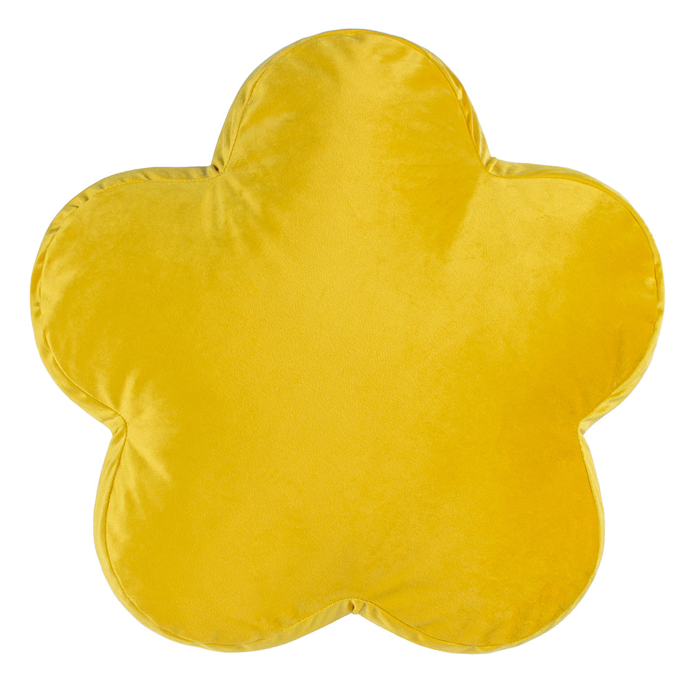 Flower Velvet Reversible Cushion Yellow | Riva Home