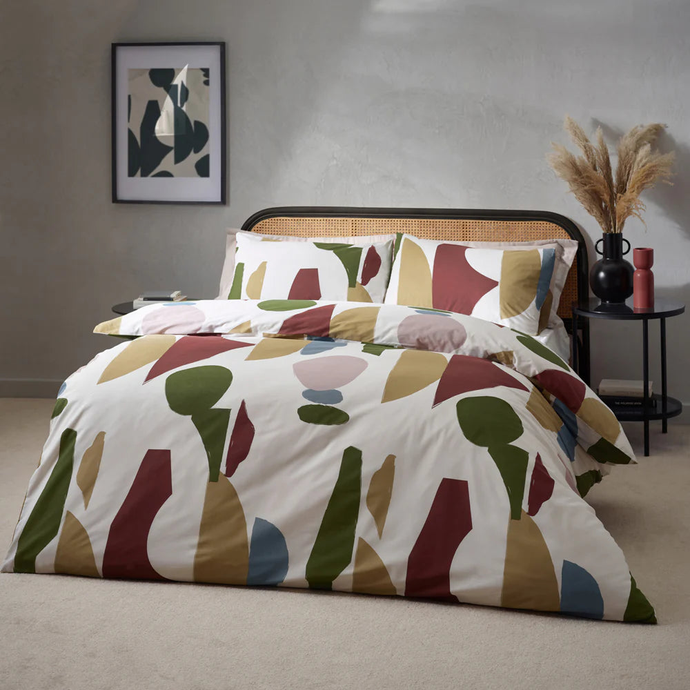Meta Abstract Cotton Rich Duvet Cover Set Multicolour | Riva Home