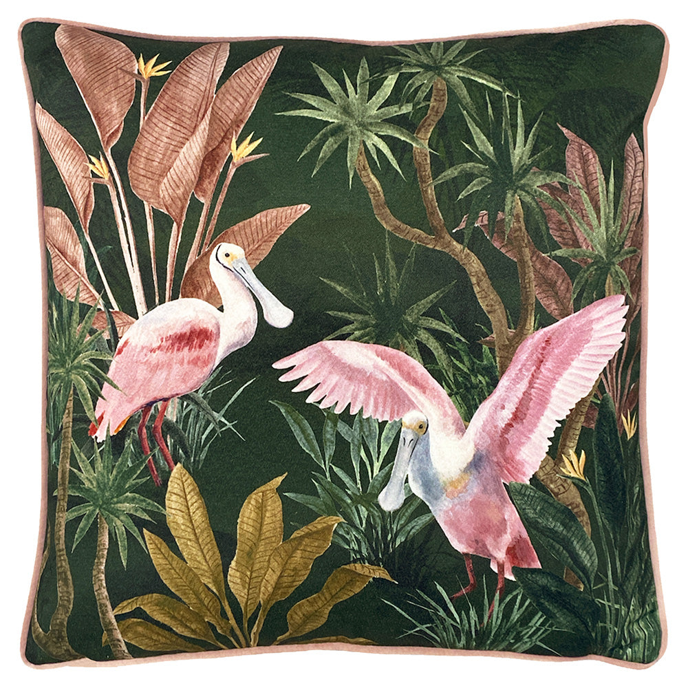 Platalea Botanical Cushion Green | Feather Filled | Riva Home