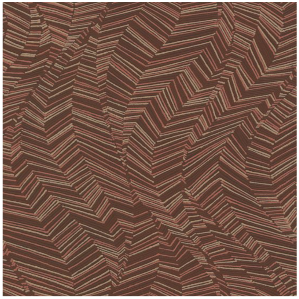 Vertical Art Tempo Leaf Motif Red Wallpaper | Grandeco | A62103