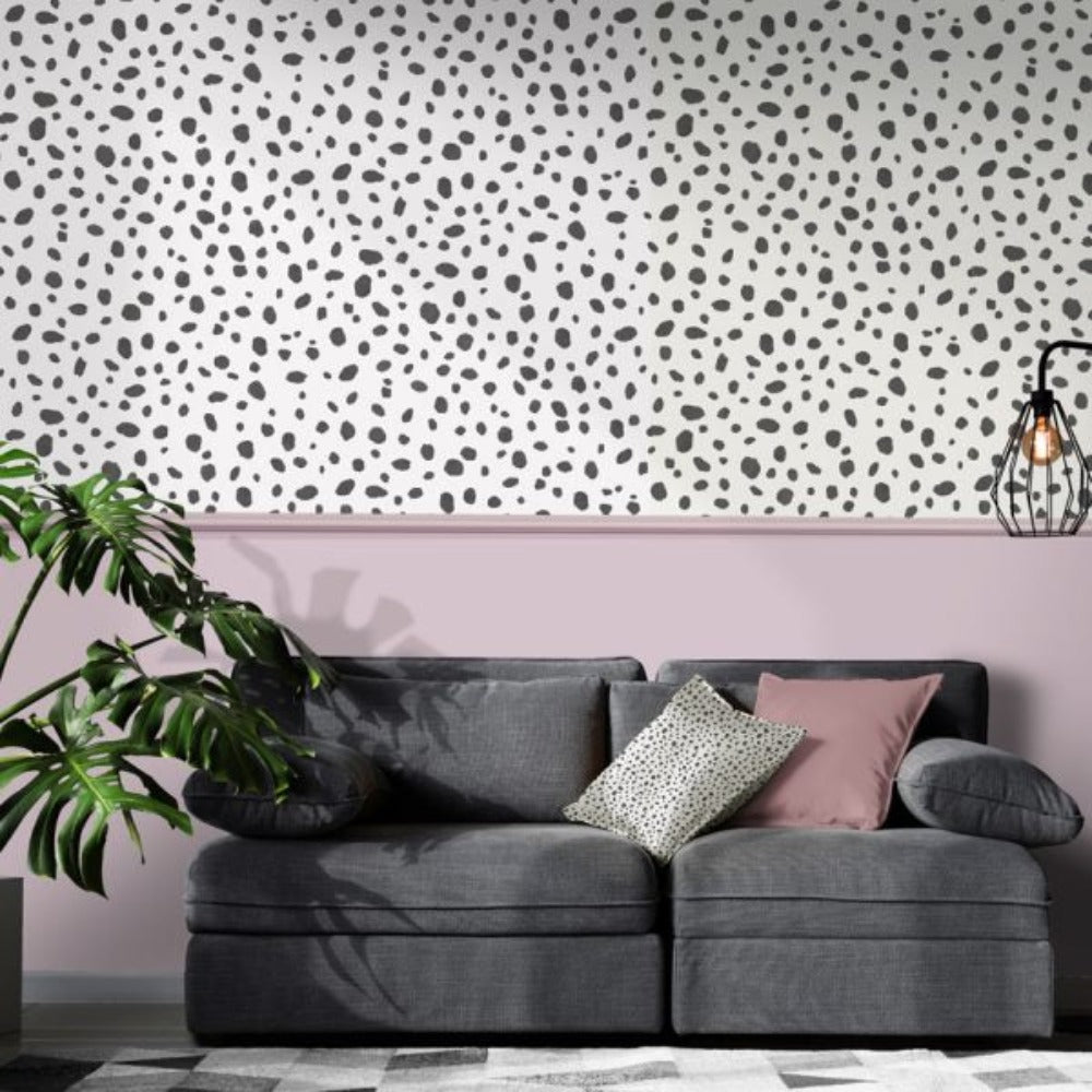 Dalmatian Spot Black/White Wallpaper | Holden Decor | 12940