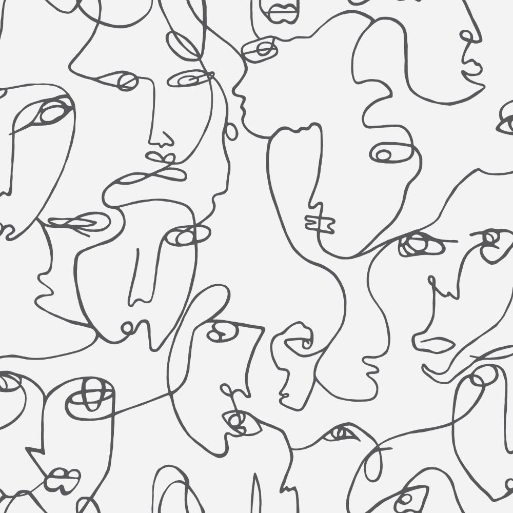 Abstract Faces Black/White - Holden Statement Wallpaper - 12993
