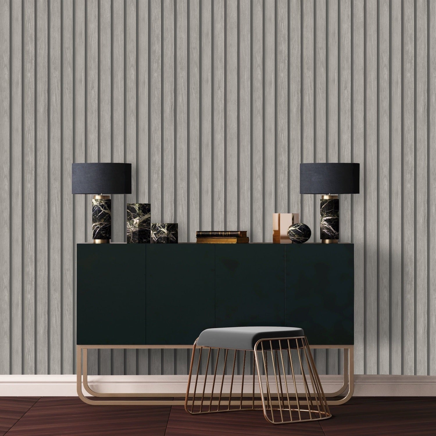 Wood Slat Grey | Holden Wallpaper | 13133