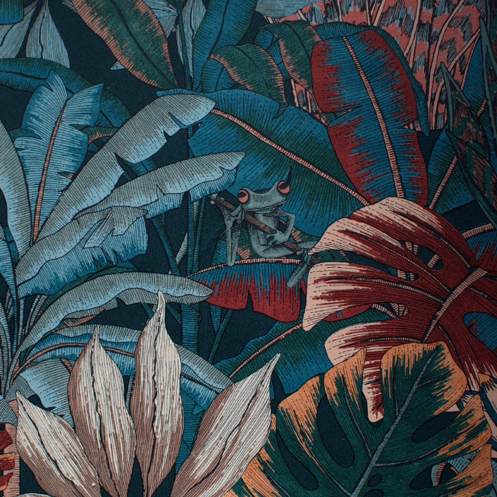 Lush Forest Teal Wallpaper - Tropical Design Wallpaper | 205501