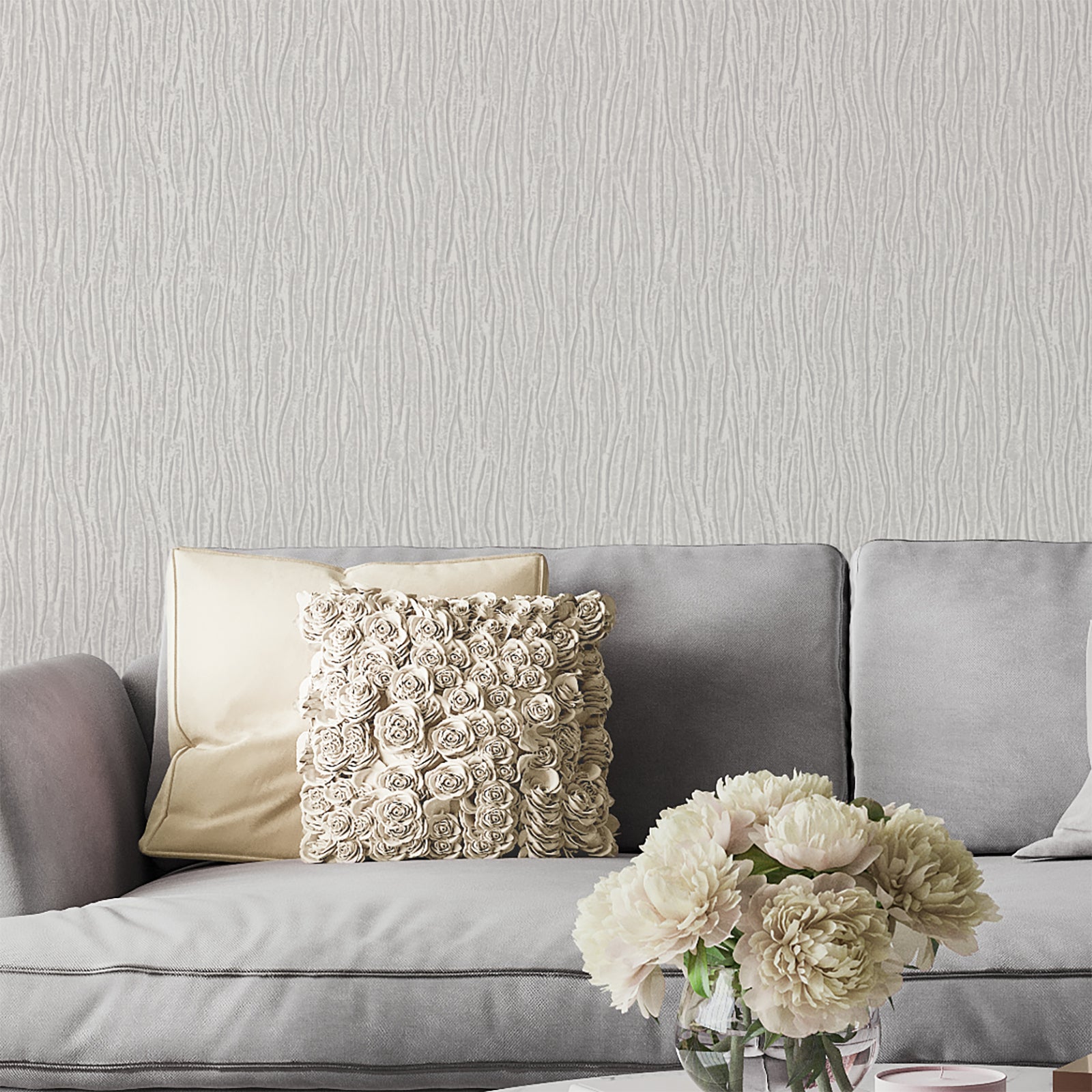 Tiffany Texture Soft Silver Wallpaper | WonderWall by Nobletts