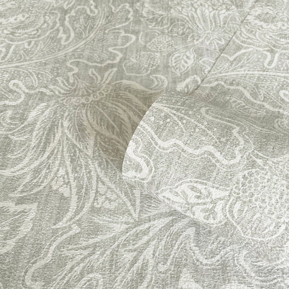Giovanna Trail Grey Wallpaper - Vintage Jacobean Design | GB4810