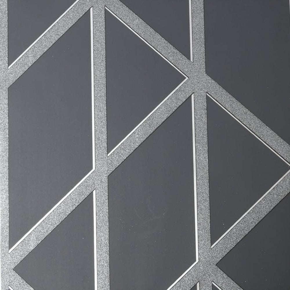 Panel Glitter Geo Charcoal | Superfresco Wallpaper | 115096
