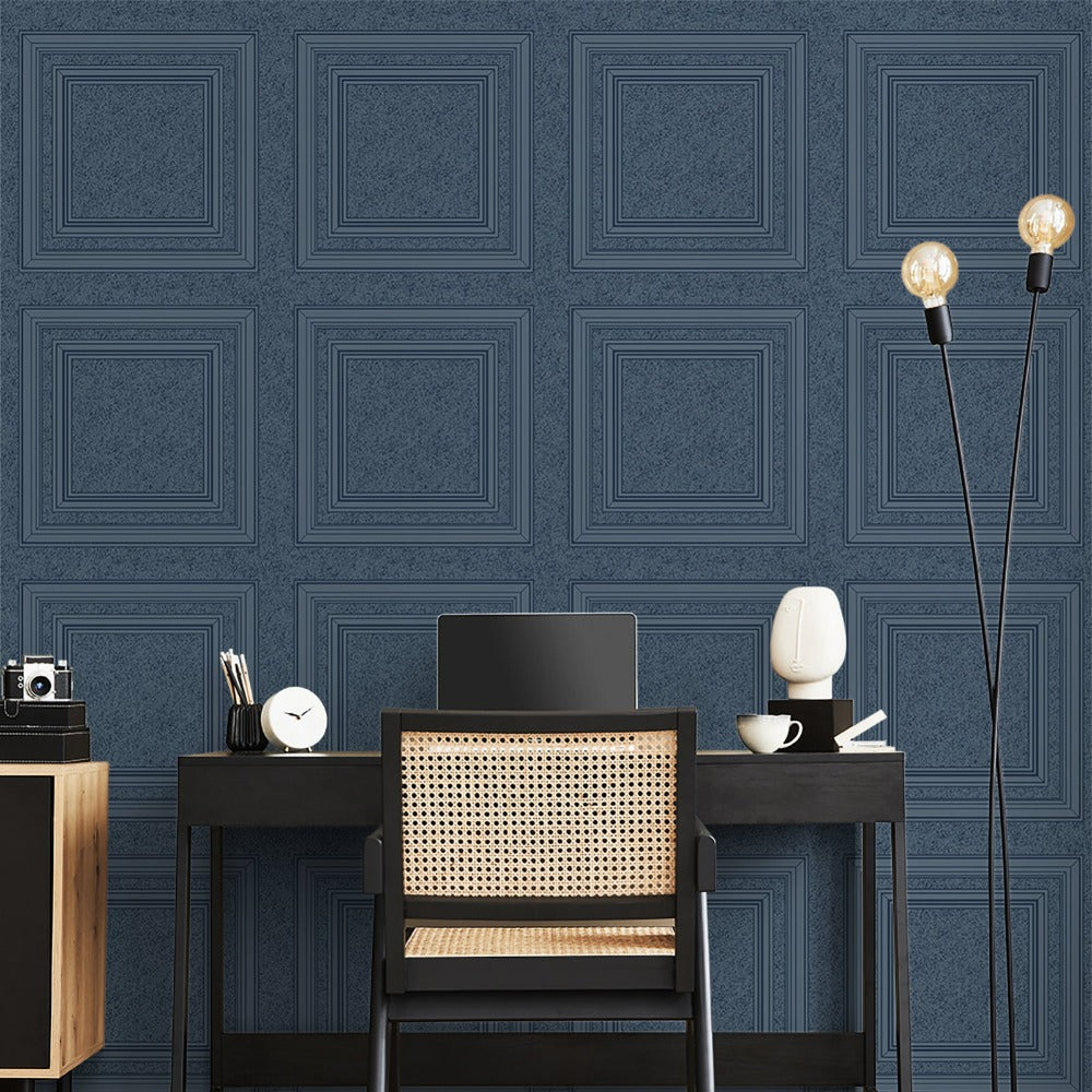 Panel Blue Wallpaper - Wood Panel 5839 | Wonderwall by Nobletts