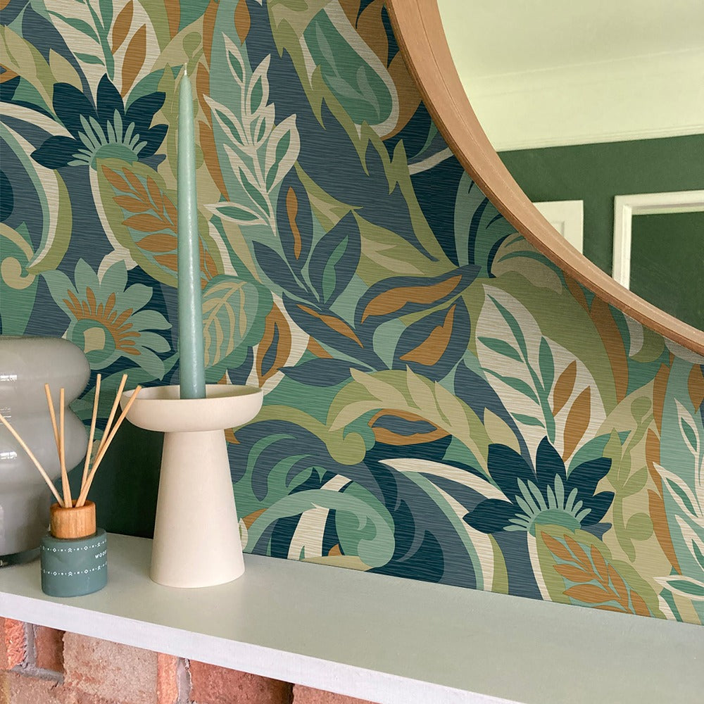 Casa Green Wallpaper | Belgravia Wallcoverings - 5900