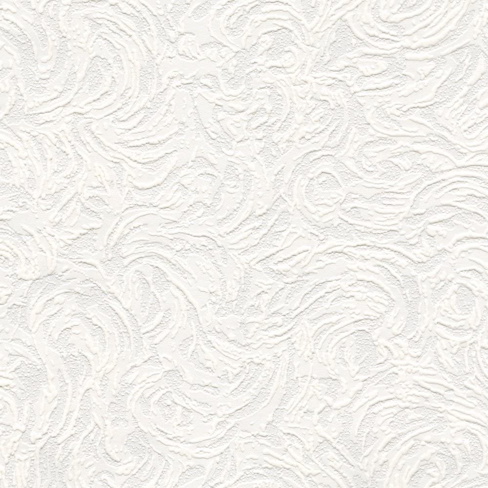 Richmond Swirl White Paintable Wallpaper
