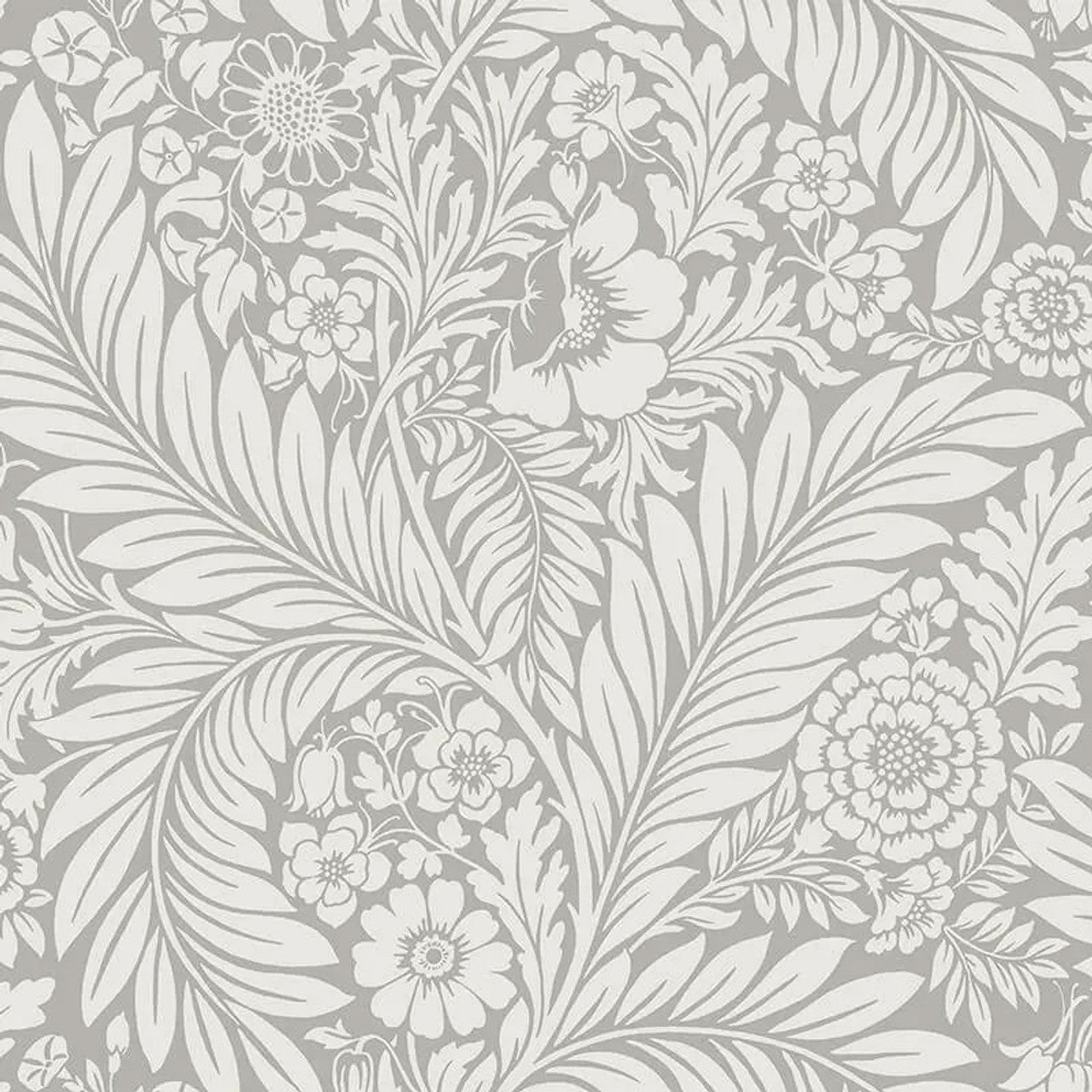 Florence Floral Leaf Grey | Belgravia Decor Wallpaper | 723