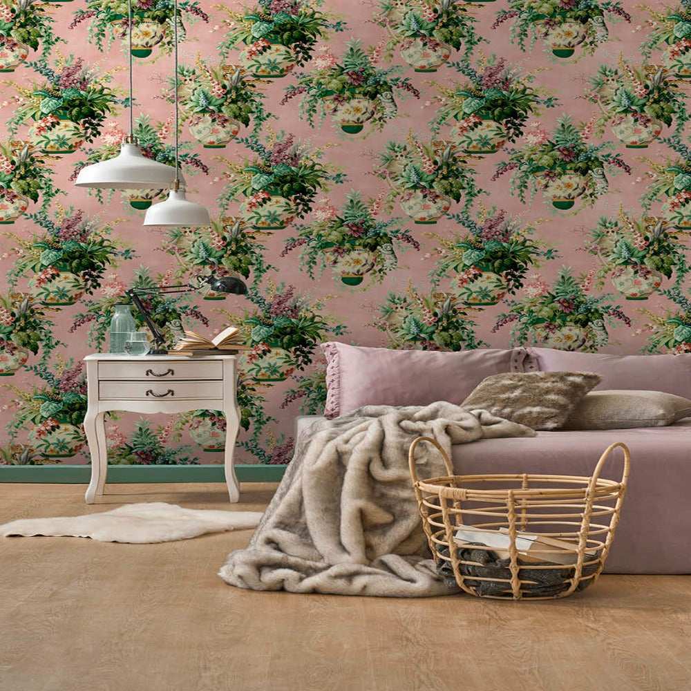 Holden Decor - Floral Vase Pink Wallpaper | 13481