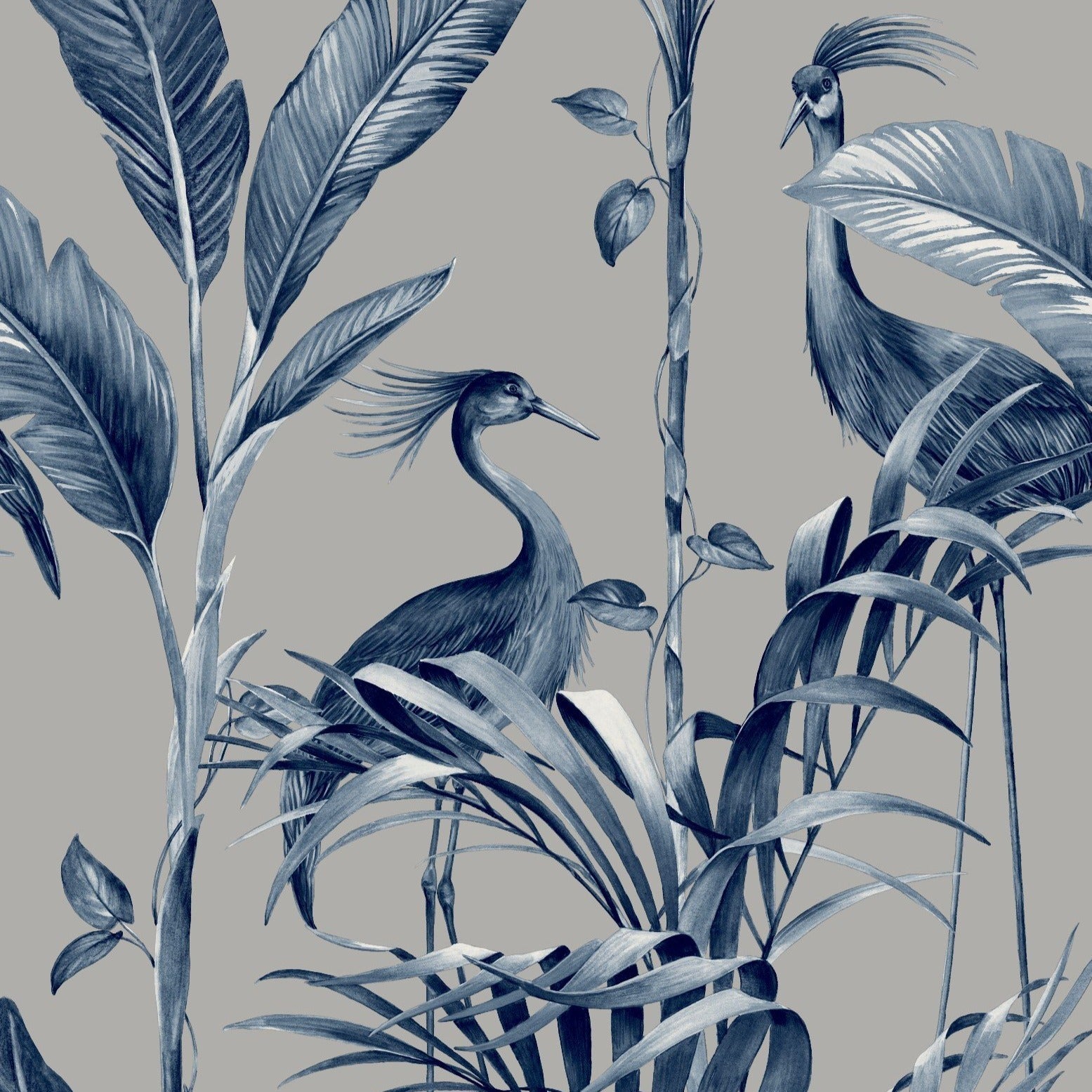 Azzurra Leaf Navy Wallpaper | WonderWall by Nobletts | #Variant SKU# | Belgravia