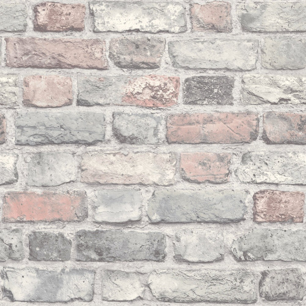 Grandeco Life Wallpaper | Vintage Brick Pastel | A28902
