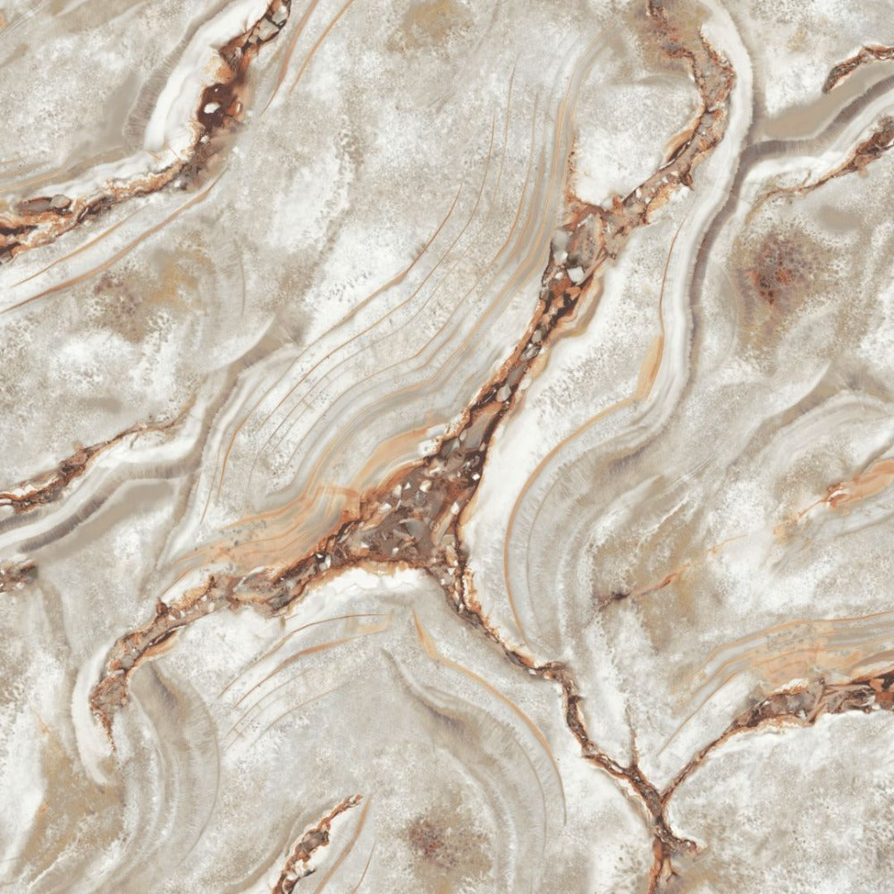 The Design Library - Vasari Marble Amber Wallpaper | 529418