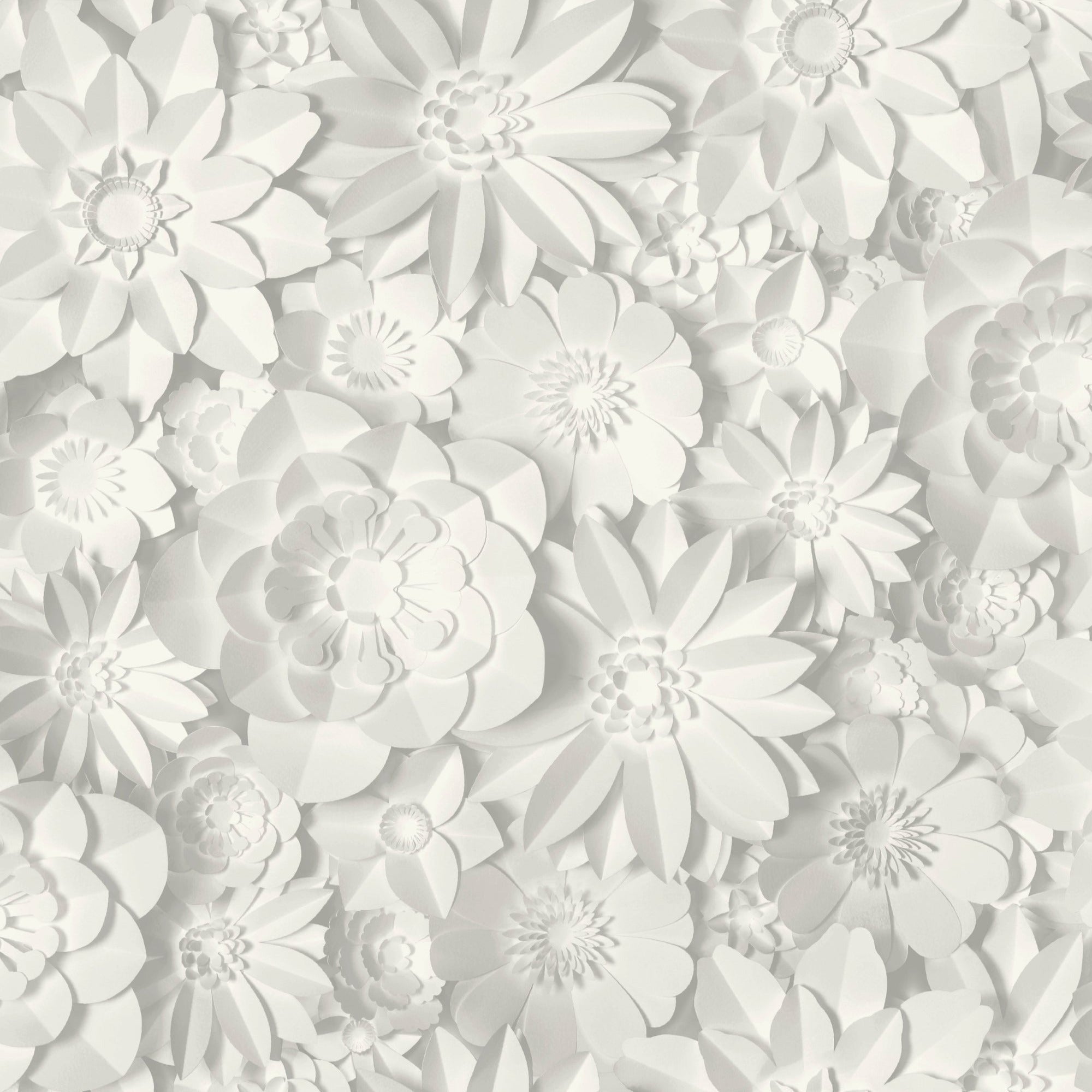 Fine Decor Wallpaper | Dimensions Floral White/Grey | FD42554