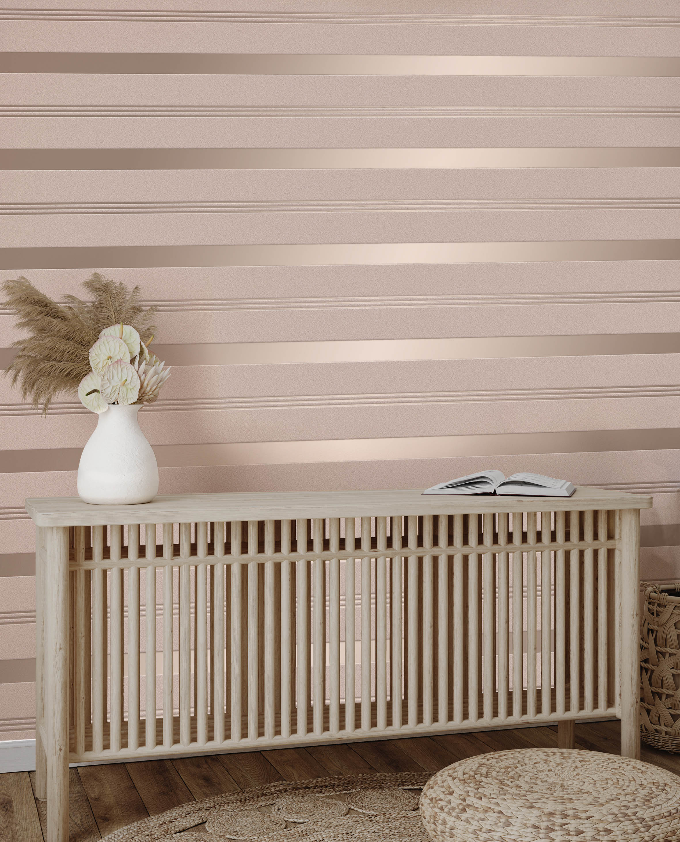 Bexley Stripe Pink | Luxury Vinyl Wallpaper | FD42799