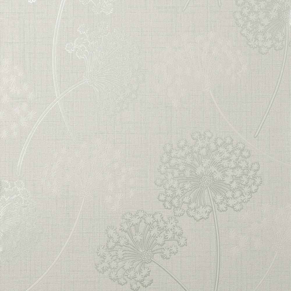 Grace Allium White/Silver Wallpaper- Fine Decor Wallcoverings- FD43283