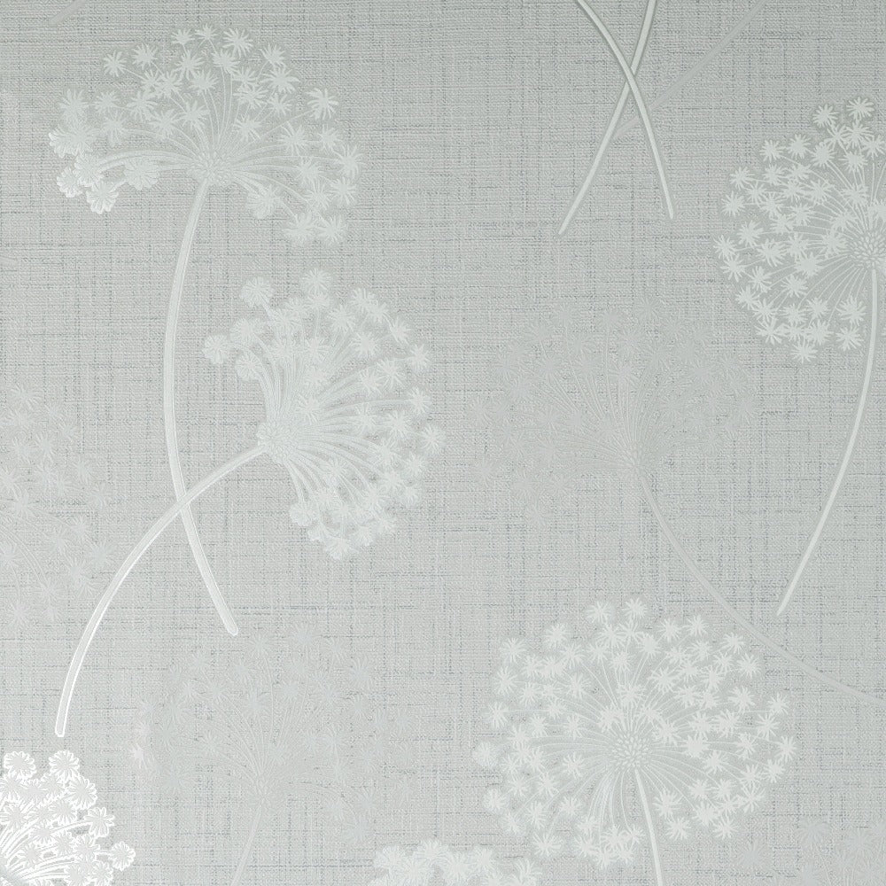 Grace Allium Grey/Silver Wallpaper - Fine Decor Wallcoverings- FD43284