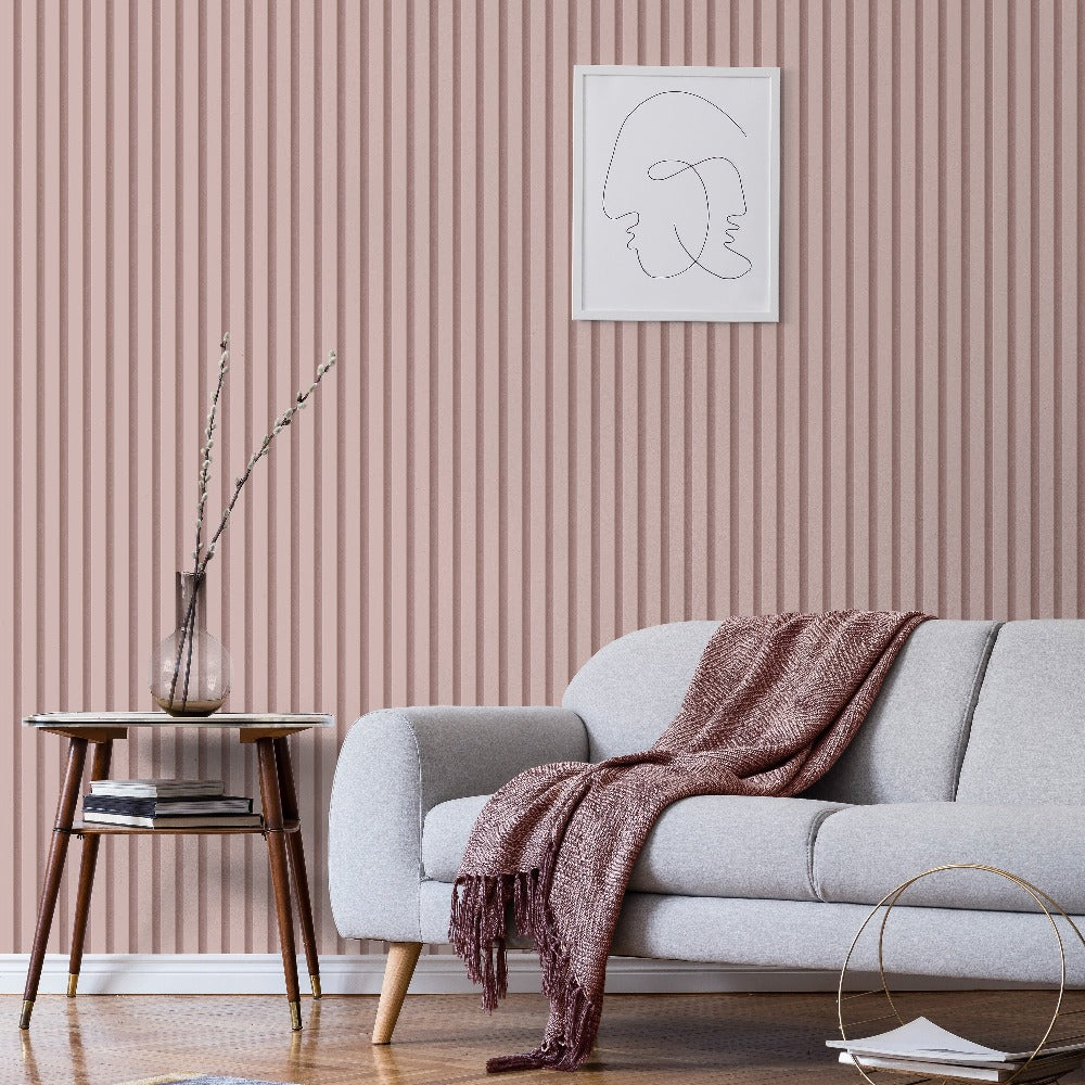 Acoustic Panel Blush Wallpaper - Fine Decor Wallcoverings - FD43288
