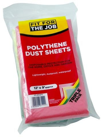 Polythene Dust Sheet 12x9 (3Pk) | WonderWall by Nobletts  | Rodo