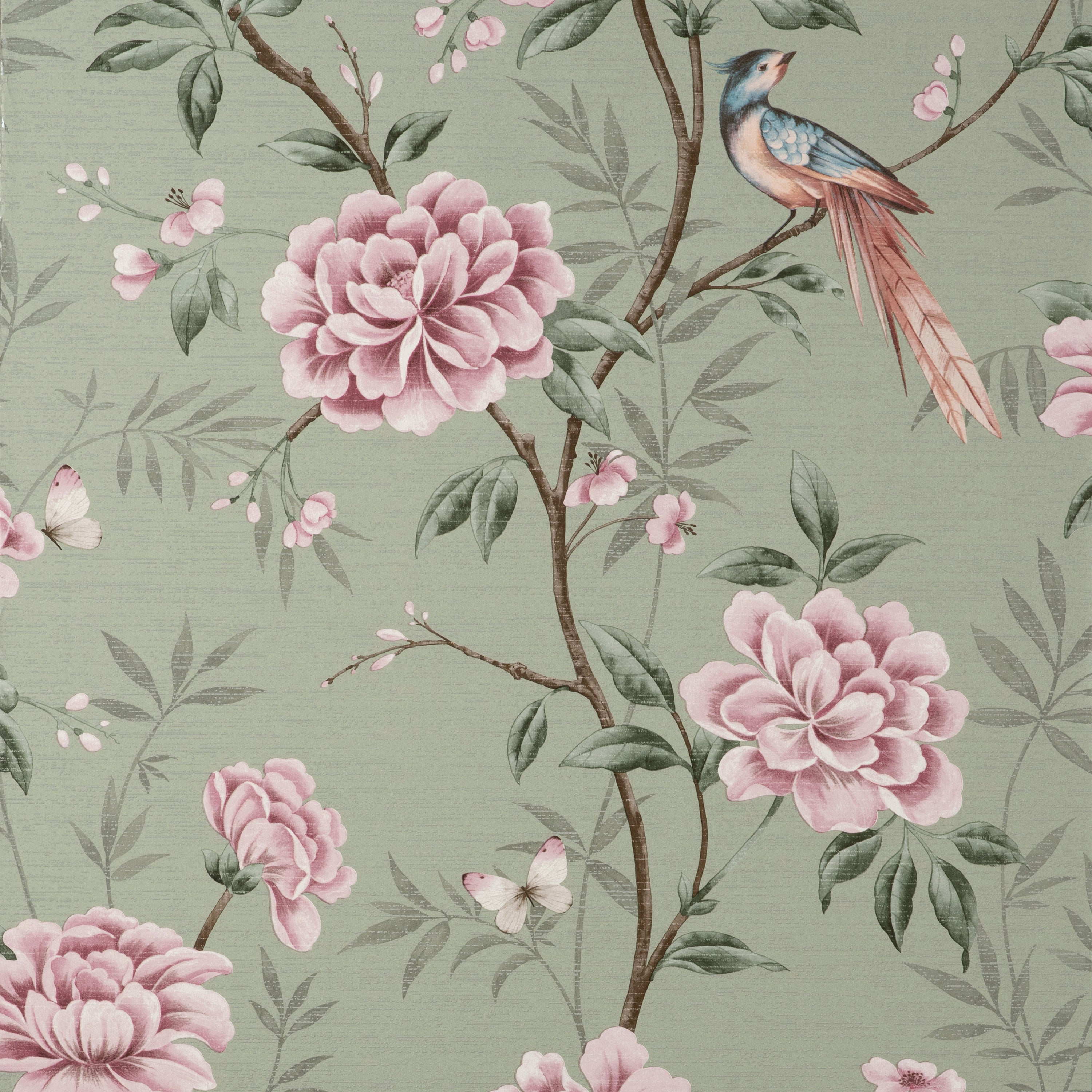 Keider Floral Wallpaper Holden Teal Oriental Blossom Tree Green Paste The  Wall