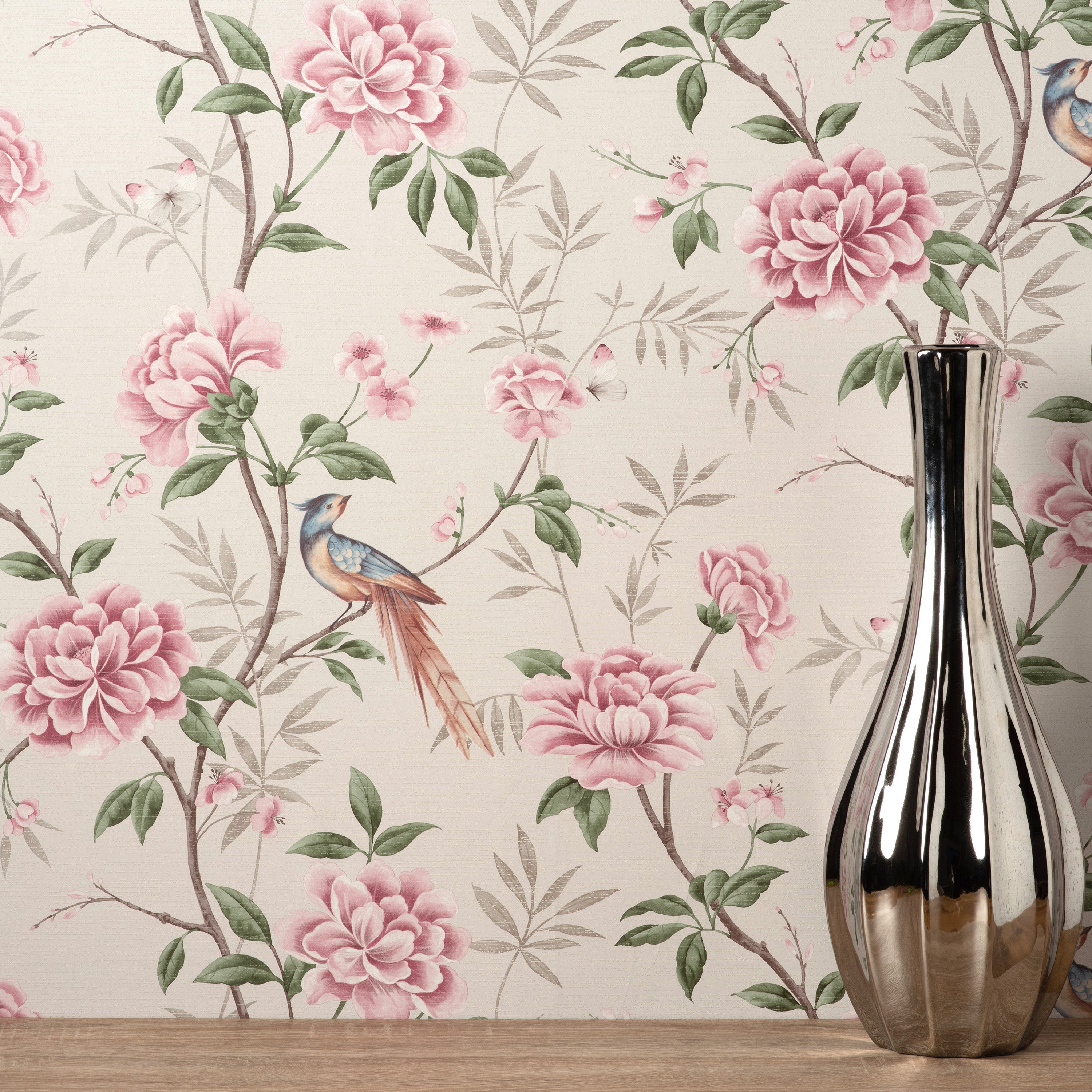 Akina Floral Natural | Fine Decor Wallpaper | M1725