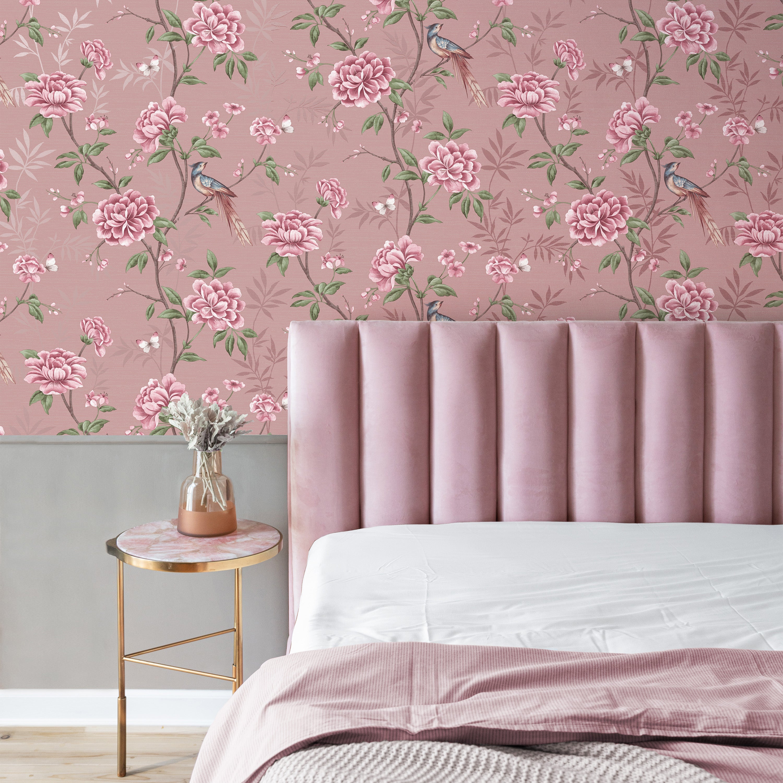 Akina Floral Blush Wallpaper | WonderWall by Nobletts | #Variant SKU# | Fine Decor