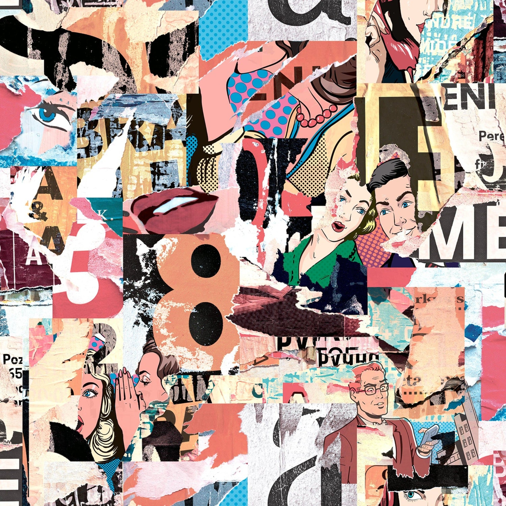 Pop Art Posters Multi | Ugepa Wallpaper | M47703