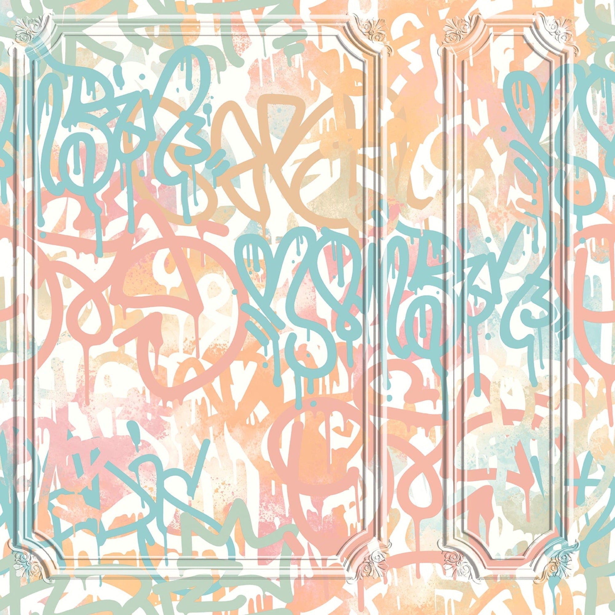 Graffiti Panel Pastel Wallpaper | WonderWall by Nobletts | #Variant SKU# | Ugepa
