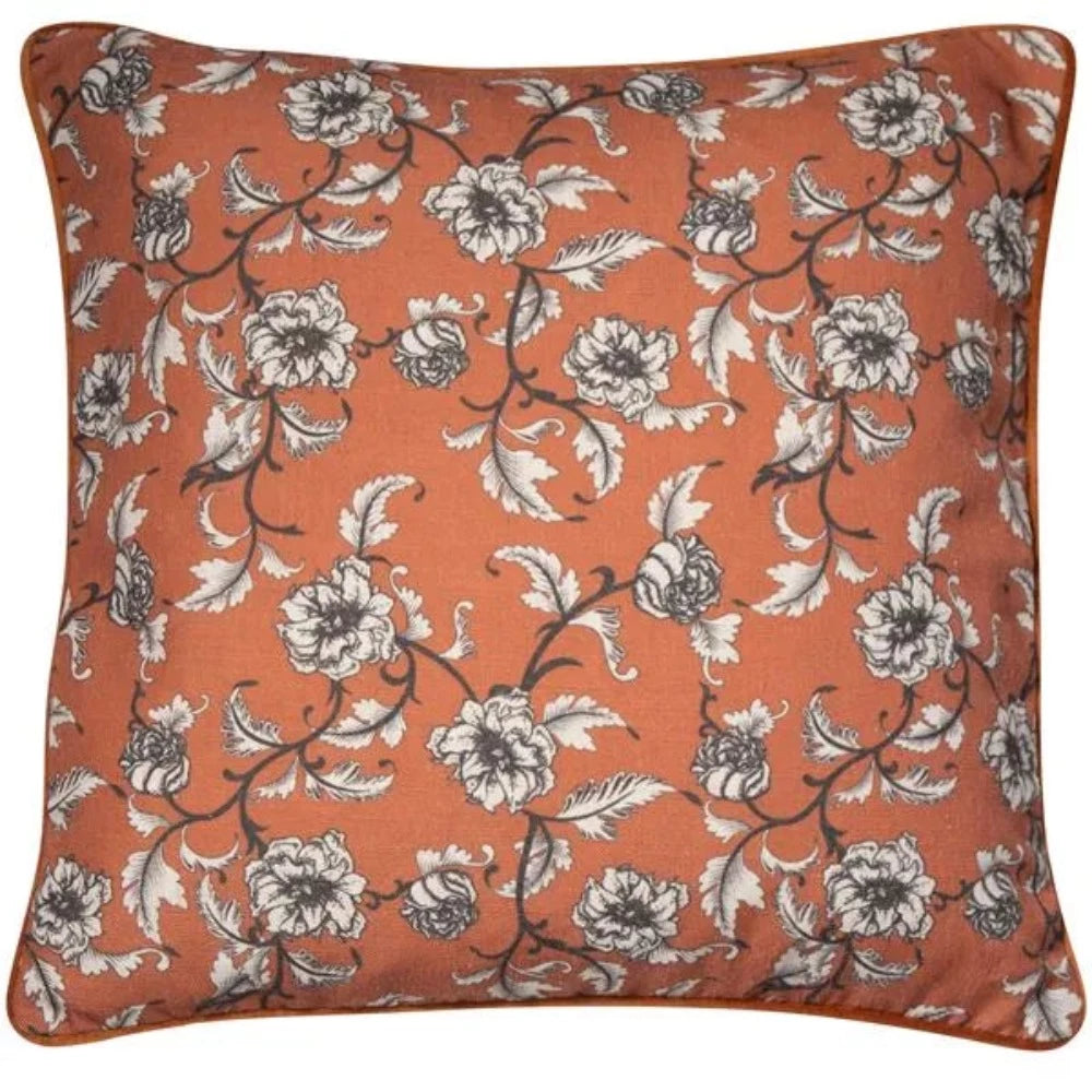Floral Print Cushions - Bridgerton Orange 45x45 | Malini