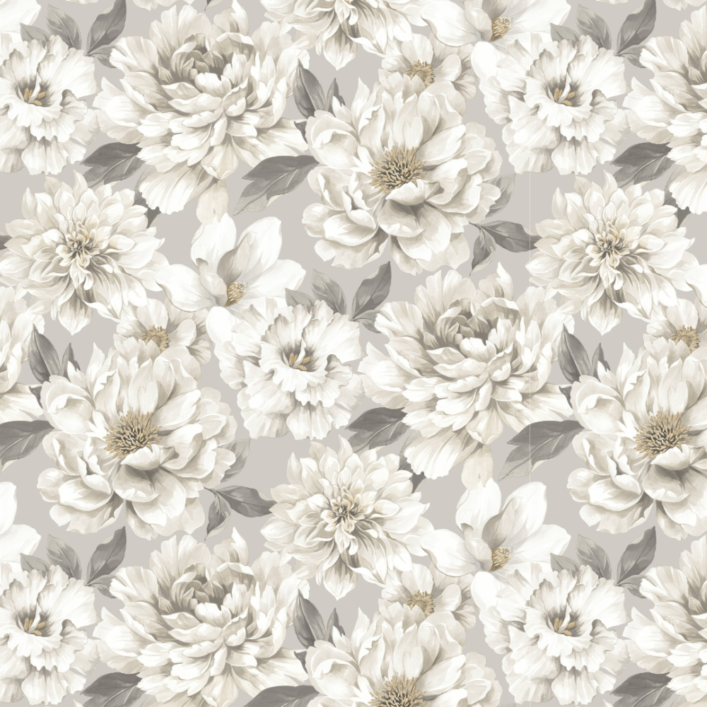 Celadon Floral Taupe Wallpaper | Rasch Wallpaper | 283777