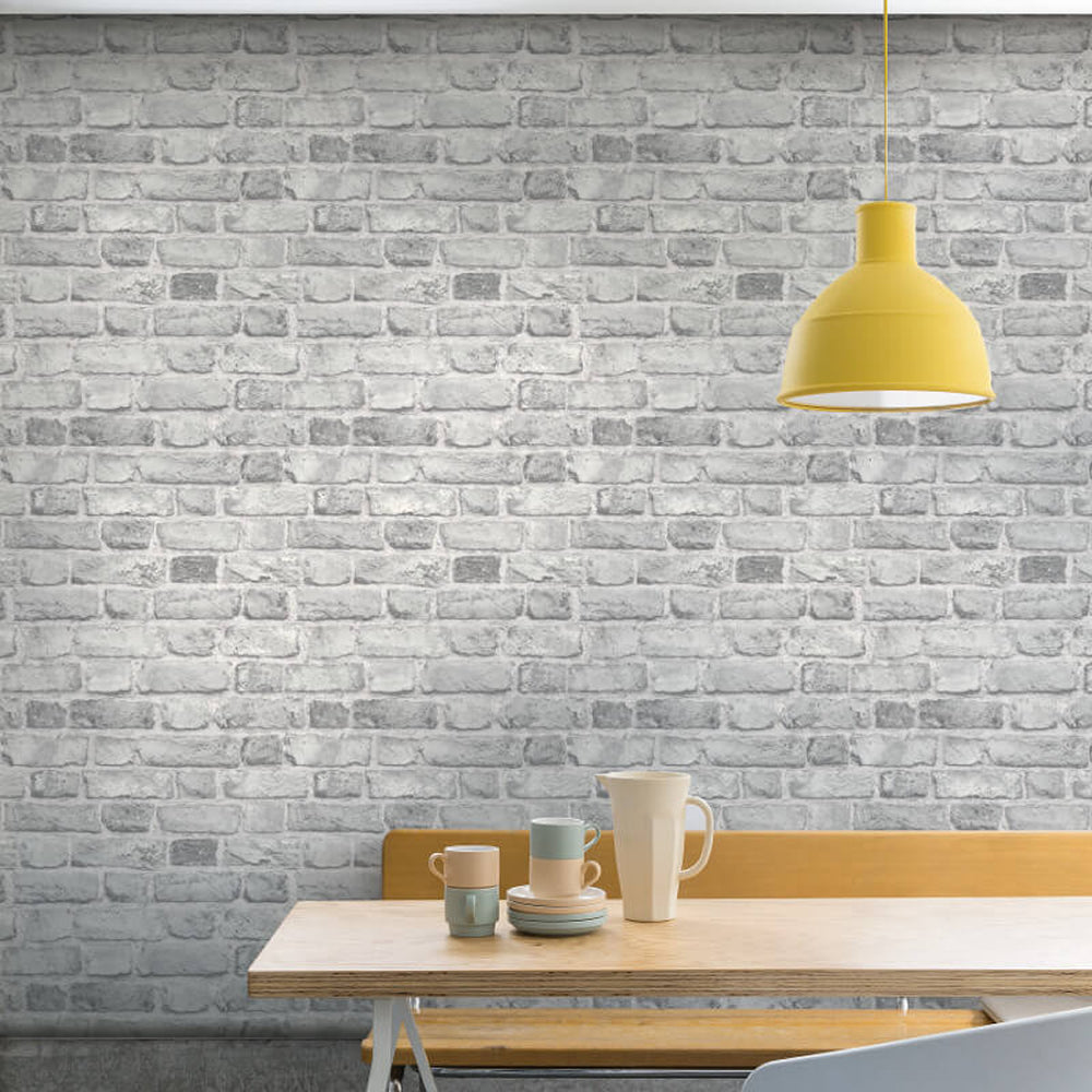 Vintage Brick Grey Wallpaper | Grandeco Wallpaper | A28903
