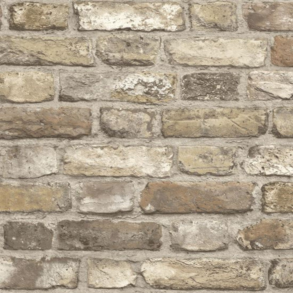 Vintage Brick Natural Wallpaper | Grandeco Wallpaper | A28904