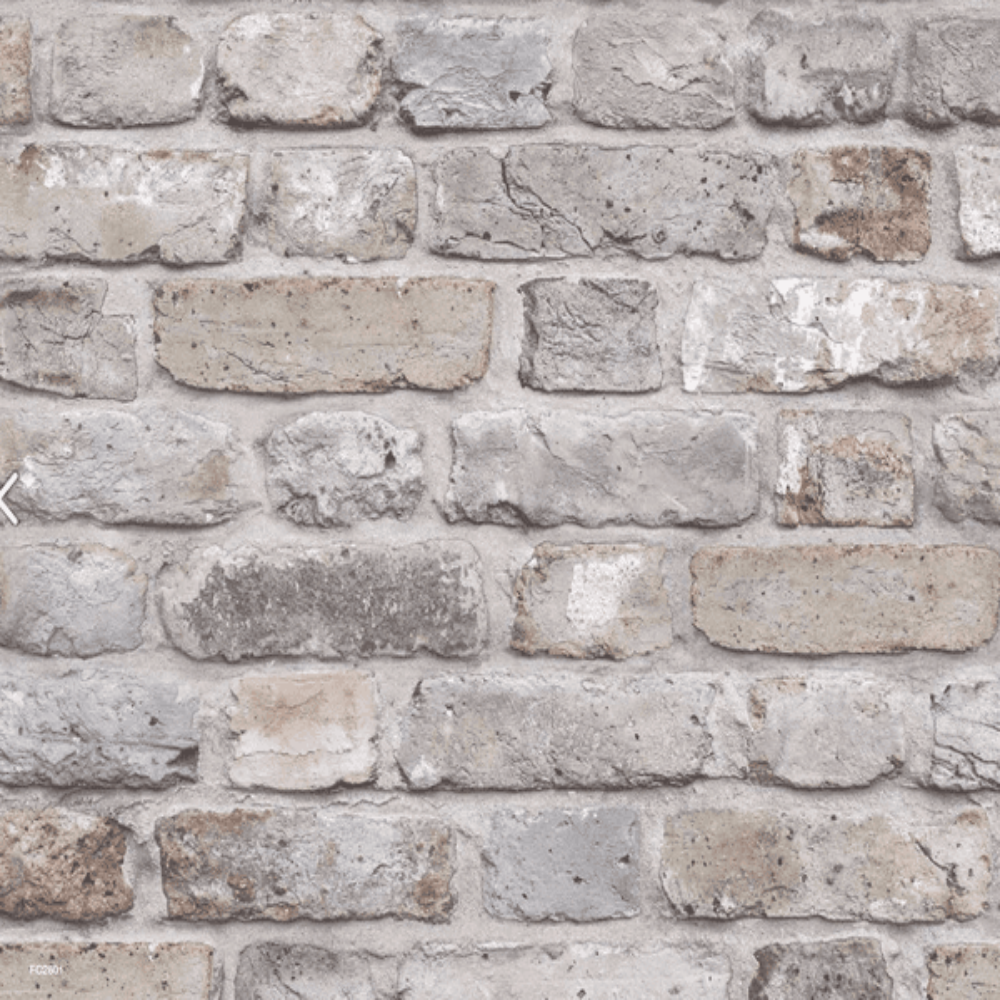Grandeco Wallpaper | Facade Brick Neutral/Grey | FC2501