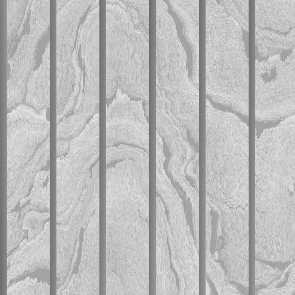 Woodgrain Panel Silver | Muriva Wallpaper | 193502